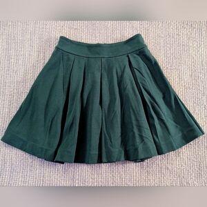 Anthropologie Maeve Green Knit Pleated Skater Skirt Size 4 *READ*